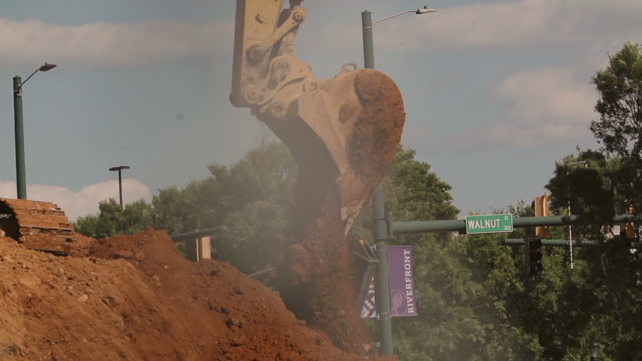 Excavator working on a septic installation site near Medina, Ohio